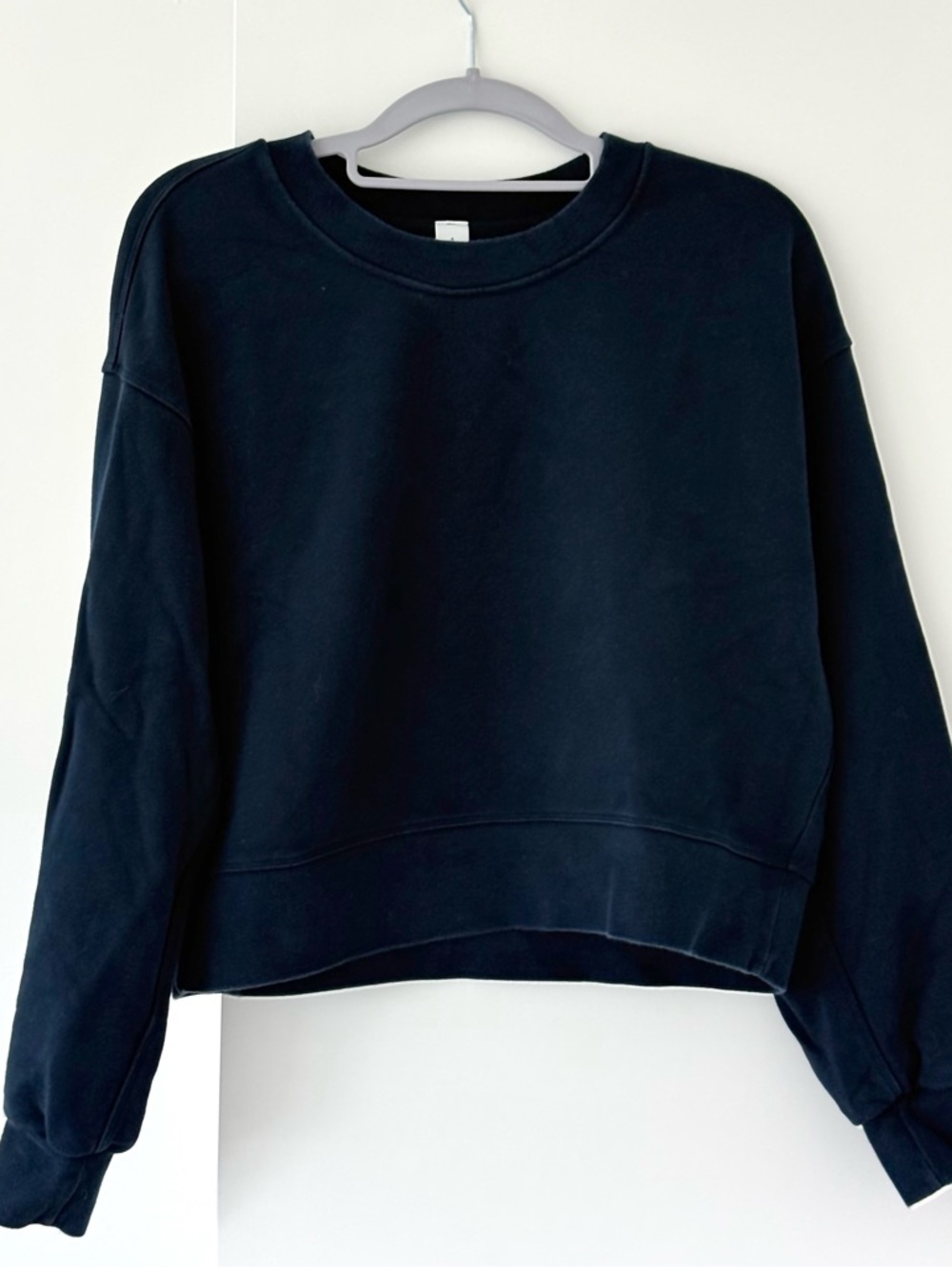 Lululemon Navy Perfectly Oversized Cropped Crewneck Sweatshirt